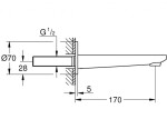 GROHE - Lineare Vanová vpusť, kartáčovaný Hard Graphite 13383AL1