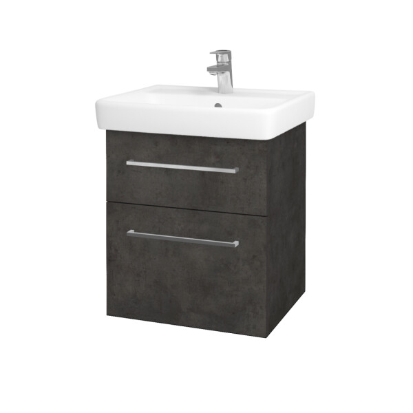 Dřevojas - Umyvadlová skříňka Q MAX SZZ2 55 - D16 Beton tmavý / Úchytka T04 / D16 Beton tmavý 197988E