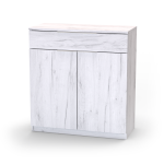 Nábytek Mikulík Komoda VARIO 1 (šedé úchytky) - bílý lesk, antracit, aj. ROZMĚR: (š/v/hl.) 90 x 86,5 x 40,5 cm