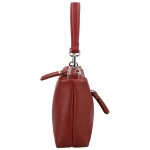 Trendy dámská kožená kabelka na rameno Annisa, tmavě červená