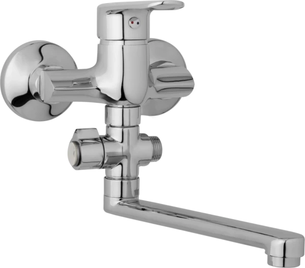 JB Sanitary Nástěnná umyvadlová a sprchová baterie FINERY, rozteč 100 mm, otočný přepínač, bez příslušenství, ramínko 200 mm F10 32 00