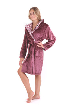 Flora krátký s kapucí S Mauve Mist M s kapucí 3/4 délka flannel fleece 100% polyester zahřátí/hřejivé Mauve Wine