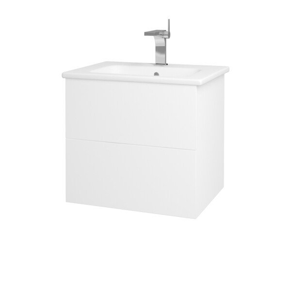 Dřevojas - Koupelnová skříňka VARIANTE SZZ2 60 (umyvadlo Euphoria) - M01 Bílá mat / M01 Bílá mat 188498