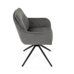 Židle jídelní, 180° otočný mechanismus, lanýžová voděodolná látka, černý kov