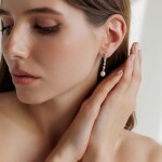 Stříbrné náušnice s černou perlou Tania - stříbro 925/1000, Stříbrná Černá