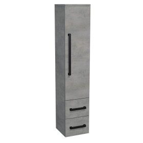 Koupelnová skříňka vysoká s černou úchytkou SAT Cube Way 35x163x33 cm beton mat CUBE3CV35BE CUBE3CV35BE