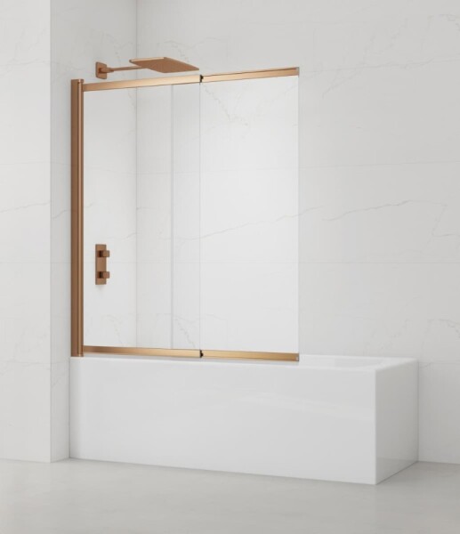Vanová zástěna SAT Vision 140x120 cm broušený rose gold SATVZVI120RG SATVZVI120RG