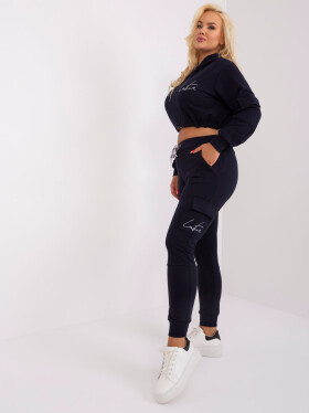 Námořnická modř plus size set s krátkou mikinou XL