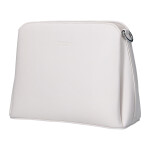 Trendy dámská koženková crossbody kabelka Lira, béžovo-bílá