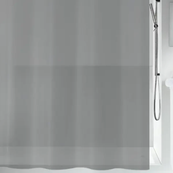 Spirella BIO šedá, průsvitná / Sprchový závěs / PEVA / 180 x 200 cm