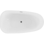 MEXEN/S - Giada volně stojící vana 170 x 90, bílá lesk, sifon a přepad grafit metal 52741709000-95