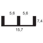 Kooplast Profil na sklo dolní barva: černá (P17_B_01)