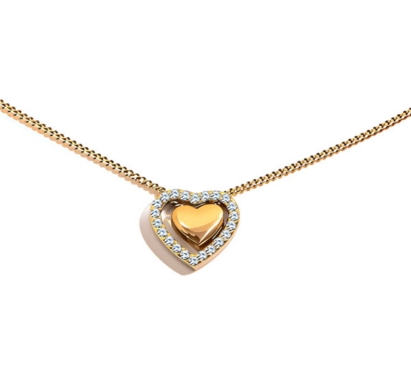 ELENYS Heart Glow – pozlacený náhrdelník 18K žluté zlato Délka náhrdelníku: 40+5 cm / max. 45 cm