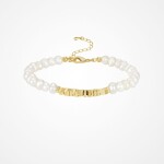 Náramek se sladkovodními perlami Miranda, Zlatá 16 cm + 3 cm (prodloužení)