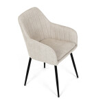 Židle jídelní, krémová látka, černý kov