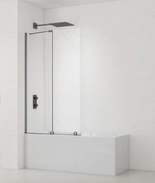 Vanová zástěna SAT Walk-In Xmotion 150x117,5 cm PVD Gun metal SATWIXMVZ150GM SATWIXMVZ150GM