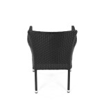 Židle zahradní, černý umělý ratan, kov, stohovatelná.