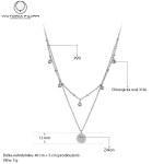 Ocelový náhrdelník Kaye - chirurgická ocel, Stříbrná 40 cm + 5 cm (prodloužení)