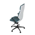 Kancelářské křeslo, zelená ekokůže, houpací mechanismus s aretací ve 4 polohách, kovový kříž, kolečka pro tvrdé povrchy