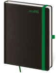 Týdenní diář 2026 Helma A5 - Black Green s poutkem
