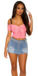 Sexy KouCla Crop Top bez ramene Einheitsgroesse