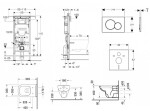 GEBERIT - Duofix Set předstěnové instalace, klozetu a sedátka Duravit D-Code, tlačítka Sigma01, Rimless, SoftClose, matný chrom SANI11CP2100