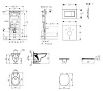 GEBERIT - Duofix Set předstěnové instalace, klozet Alpha se sedátkem, tlačítko Sigma30, chrom SANI11CD1103