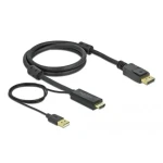 Delock Kabel HDMI - DisplayPort 1m černá / 4K / 30 Hz (85963)