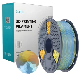 Sunlu PLA+ Silk Forth-Color modrá-fialová-oranžová-žlutá / Struna pro 3D tiskárnu / PLA / hedvábný lesk / 1 kg (PLA+ Silk FC Blu Pur)