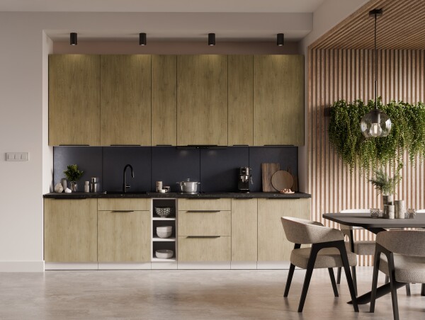 Kuchyňská linka 300 cm Cremona 3 - Bílá + Dub cremona