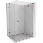 MEXEN/S - Lunar L sprchový kout dveře křídlové pravá 80 x 70, transparent, růžové zlato 834L-080-070-60-00-P