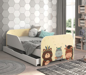 DumDekorace Dětská postel 140 x 70 cm se safari zvířátky