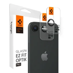Spigen Glass tR EZ Fit Optik Pro 2 Pack ochranné sklo fotoaparátu pro Apple iPhone 16e černá (AGL09279)