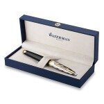 Plnicí pero Waterman Carène Reflections of Paris SE DLX Black GT, hrot F