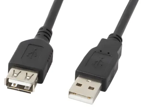 Lanberg CA-USBE-10CC-0050-BK černá / Kabel USB / USB-A - USB-A / 5m (CA-USBE-10CC-0050-BK)