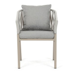 Zahradní židle, kov, polyratan, béžová, AZC-S1430 CRM