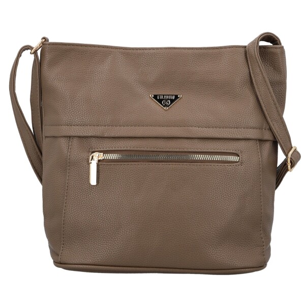 Stylová dámská koženková crossbody kabelka Isména, hnědá