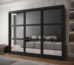Šatní skříň Abi Miror Barva korpusu: Černá, Rozměry: 150 cm, Dveře: Černá