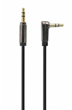 Gembird 3.5 mm stereo audio kabel 1.8m černá / 1x 3.5 mm jack rovný (M) / 1x 3.5 mm jack pravoúhlý (M) (CCAP-444L-6)