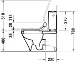 DURAVIT - DuraStyle WC kombi mísa pro SensoWash, s WonderGliss, bílá 21565900001