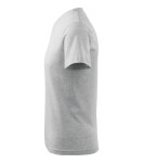 V-neck tričko unisex světle šedý melír S