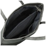 Módní dámská koženková kabelka na rameno Avery, tmavě stříbrná