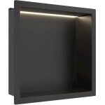 CERANO - Zápustná polička/nika do obkladu s LED osvětlením - černá matná - 30x30x10 CER-002626