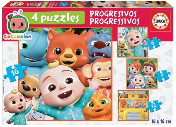 Puzzle CoComelon 4v1 (6,9,12,16 dílků)