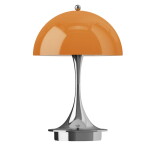 Louis Poulsen Přenosná lampa Panthella 160 V3 Opal Orange / Chrome, oranžová barva, kov