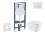 GEBERIT - Duofix Set předstěnové instalace, klozetu Arkas I a sedátka softclose, tlačítko Sigma50, chrom/alpská bílá SANI11CA31144