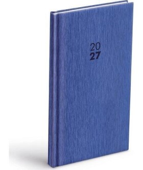 Diář 2027 T806 PU modrý 90x170mm