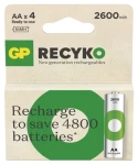GP ReCyko AA 2600 mAh, 4 ks / Nabíjecí baterie / NiMH / 300+ cyklů (1032224260)