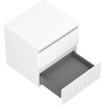 MEXEN/S - Rivel koupelnová skříňka pod umyvadlo 50 cm s deskou, 2 zásuvky, reliéf , bílá mat 91A20-05047-2-BFFC01