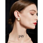 Náušnice s perlou Marta, stříbrné zapínání, Zlatá Bílá